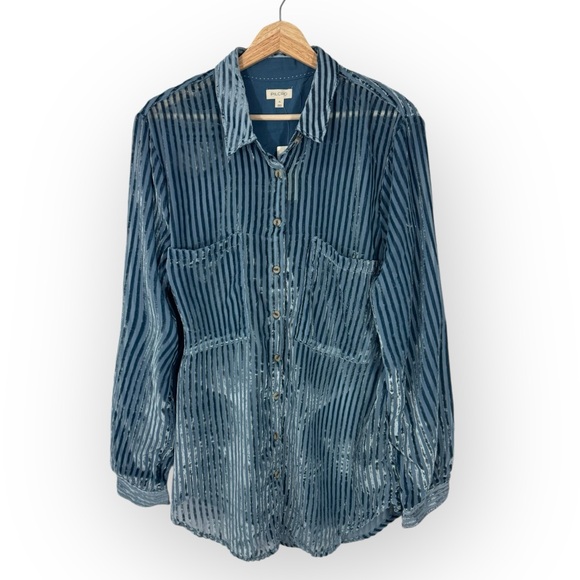 Anthropologie Pilcro Velvet Burnout Blouse XL - Picture 4 of 10